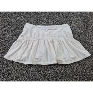 Lululemon Women's White Tennis Skort Skirt Size‎ 4 Built In Shorts